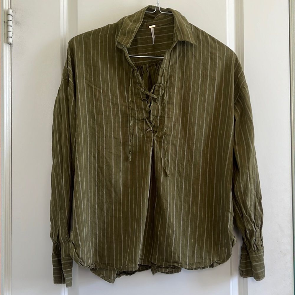 Free People striped linen blouse